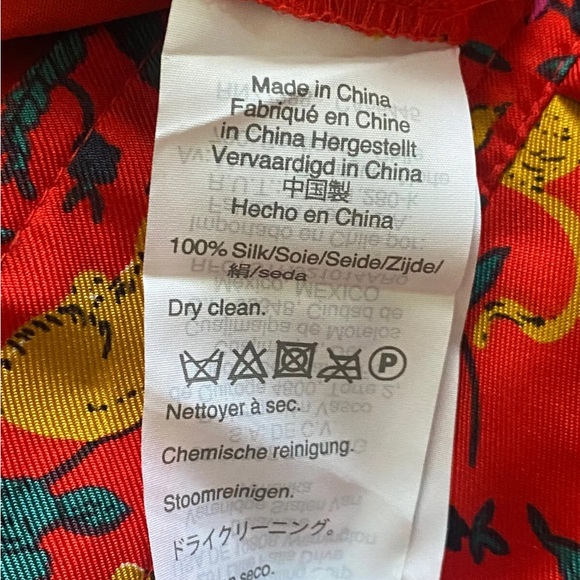 J CREW COLLECTION 100% Silk Red Jungle Cat Pull-on Pant 6 RARE - Picture 13 of 14